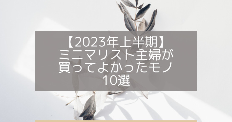 2023年上半期ミニマリスト主婦が買ってよかったモノ10選 ミニマリストな転勤妻